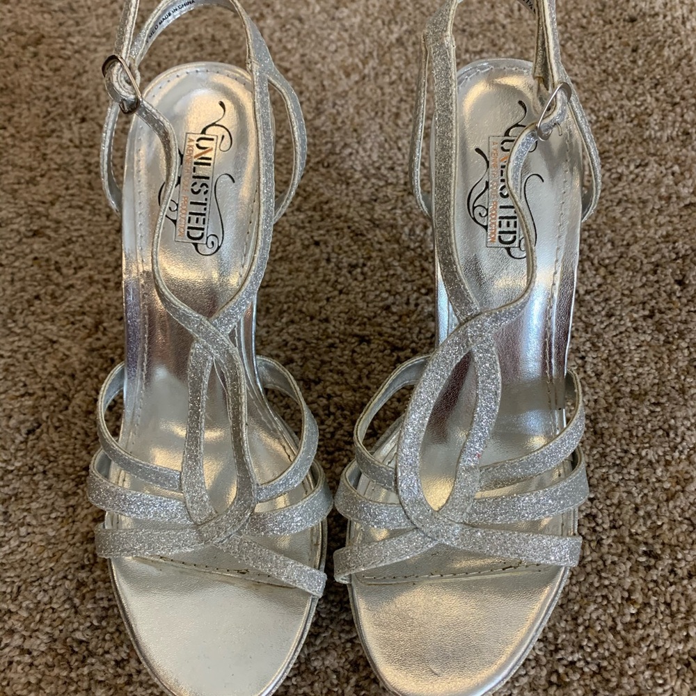 Silver sparkly heels